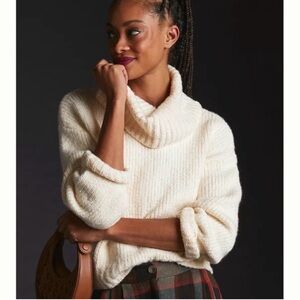 Pilcro Cream Cowl Neck Sweater